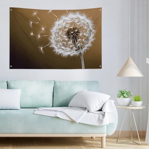 Drapeau pissenlit indéchirable avec 4 œillets pour fixation stable