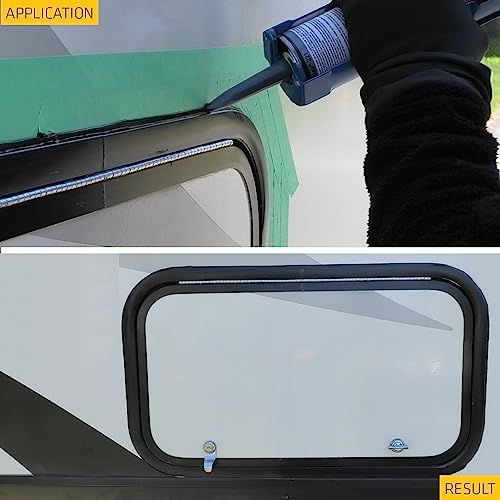 Image of Sikaflex-221 Multi-Purpose Polyurethane SealantAdhesive, 10.1 fl oz, Black Permanent Elastic Seal, Sandable Paintable, Non-Corrosive, Bonds to Metal, Plastics More.