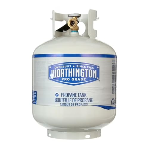 Bernzomatic Worthington 20 lb Pro Grade Propane Tank - with or Without Fuel Capacity Gauge - Made with Easy Threading and Durabond Coated for Durability - Made in the USA (with Gas Gauge)
