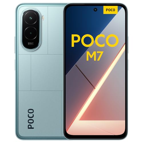 POCO M7, Smartphone 8+256GB, Display FHD+ da 6,9' 144Hz, Snapdragon 685, Doppia fotocamera AI da 50MP, Batteria da 7000mAh, Garanzia di 2 anni, Blu, Caricabatterie non incluso
