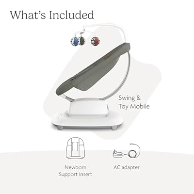 UPPAbaby Mamaroo Smart Swing Customizable Soothing Modes with MotionSync Technology Infant Recline + Bluetooth Enabled Included Newborn Insert Camila (Dark Green Melange)