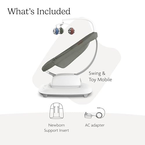 UPPAbaby Mamaroo Smart Swing – 5 motions + 5 speeds + 4 sounds with MotionSync Technology – Infant Recline + Bluetooth Enabled – Included Newborn Insert – Camila (Dark Green Mélange) - Image 3