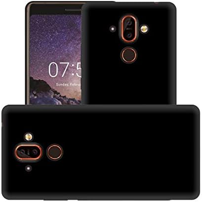 Case Creation Anti dust 360 Soft Silicon Flexible Back Cover Slim TPU Shockproof case for Nokia 8 Sirocco (Matte Finish Black) - Black