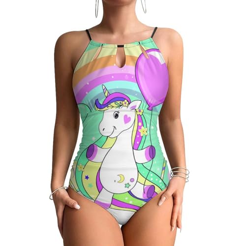 Swimsuit monokini haut de gamme imprimé licorne artistique