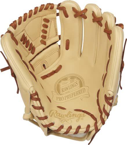 Rawlings Mens Pitcher Pro Preferred, 11.75 Inch - 2-Piece Closed Web Camel/Tan, 11 3 4 Us #TOP2