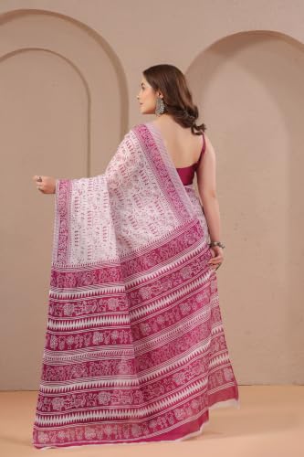 Image of TAMAIRA FASHION Mulmul Pure Cotton Saree For Woman Warli Printed|Office Wear Daily Wear Sarees For Women Without Blouse Piece(Available in 19 Colours)