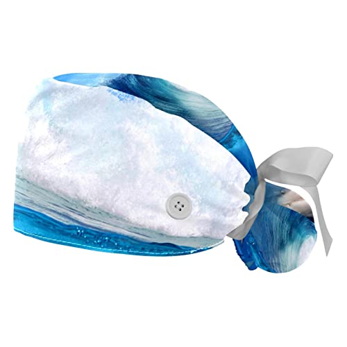 Chapeau de travail respirant JDEZ lot de 2 casquettes bouffantes motif requin