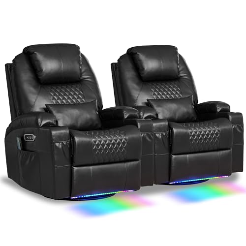 Sillón reclinable eléctrico negro cuero sintético miniatura 1