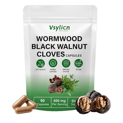 Black Walnut Wormwood Parasite Cleanse - Parasite Cleanse for Humans - Herbal Supplement for Gut Detox Cleanse and Digestive Well-Being - High Strength - 90 Capsules