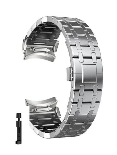 SRMVRNKNNK ���Ԃ̂Ȃ����^���X�g���b�v�BFit For Samsung Fit For Galaxy Watch6 Classic 43 47mm 40 44mm 5Pro 45mm�Ƀt�B�b�g�B(Silver,Watch 5 pro 45mm)