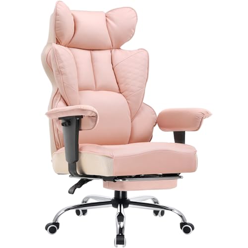 COMHOMA Silla de Oficina ergonómica para Videojuegos, Silla de Escritorio con reposabrazos Ajustables, Soporte Lumbar de muelles ensacados para Personas Grandes y Altas, 150 kg, Asiento Ancho, Color