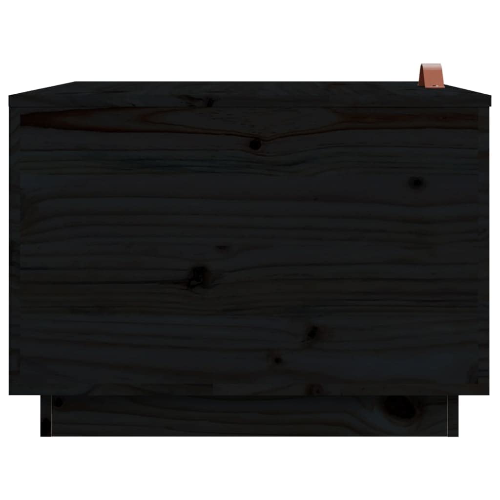 3er Set Aufbewahrungsboxen Holz mit Deckel Schwarz Holzkiste Massivholz Kiefer Stapelbar Holztruhe Couchtisch Beistelltisch Kiste für Wohnzimmer und Flur