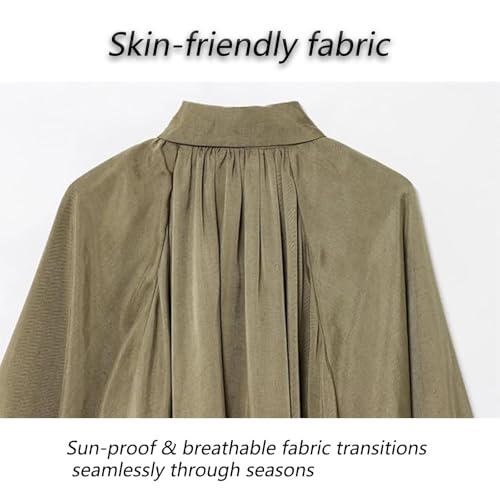 Balloon Sleeve Jacket, Casual Outerwear, Women's Puffed Bomber Jacket, Collar Zip Front Pleated Shirts3