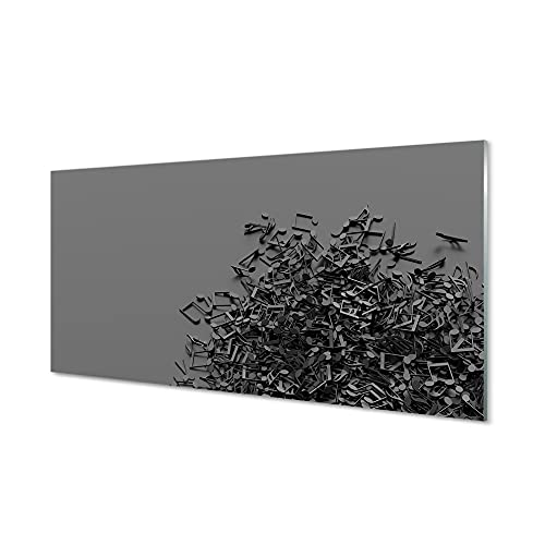 Instruments et notes de musique sur tableau en verre Tulup déco 140 x 70 cm