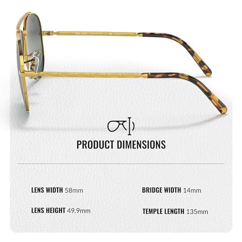 Image of Ray-Ban RB3625 NEW AVIATOR Pilot Shaped Sunglasses for Men & Women with Official RAYBAN Eyewear Kit