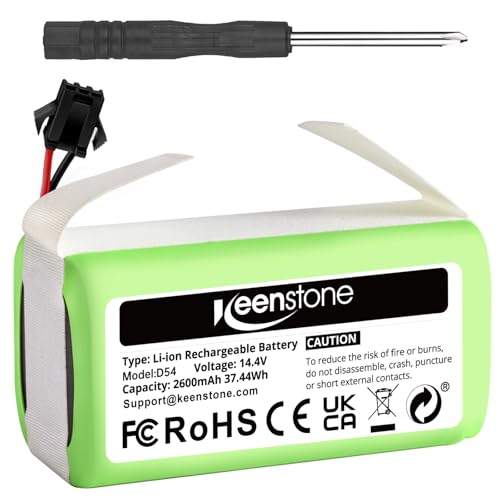 Keenstone Replacement Battery Compatible with eufy RoboVac 11 11C 11S 11S Plus 11S MAX 12 15C 15C MAX 15T 25C 30C G10 Hybrid G30 Edge R500 R450 & Ecovacs Deebot N79 N79S N95 DN622 661 | 14.4V 2600mAh