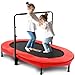 ANCHEER Rebounder Trampoline, Foldable Exercise Trampoline with Adjustable Handrail for Adults Kids, Parent-Child Mini Trampoline for Two Kids ( 37.8" - 50")