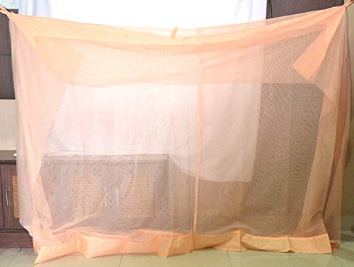 Image of Machardani Net Single Bed King Size - 3x6.5 Ft Mosquito Netting for Bed (Peach)