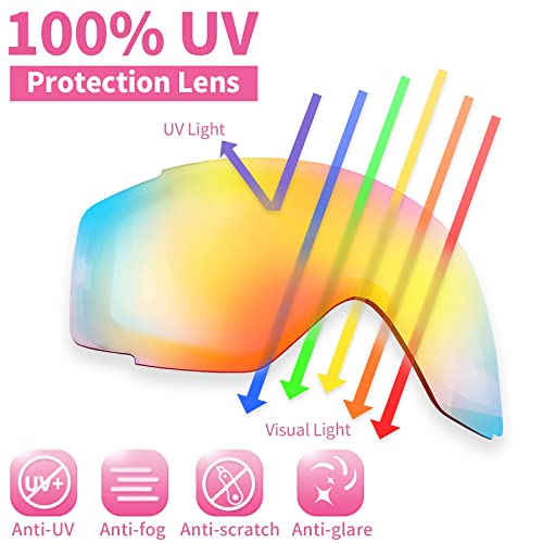 Freela Ski Goggles Snowboard Snow Skiing Snowboarding Equipment Winter Snow Sport Glasses Goggles Anti-fog UV Protection Mirror Clear Goggles for Toddler Kids Girl Boy Youth Snowmobile Snowboard Gear - image 2