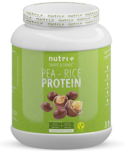 Erbsenproteinpulver - Chocolate Peanut 1kg - Reiseiweißpulver ohne Soja, Lactose, Zucker & Milch - Eiweiß Pulver Vegan Schokolade Erdnuss - mit Erbsen