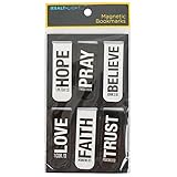 Salt & Light, Black and White Bold Words Magnetic Bookmarks, 6 Bookmarks