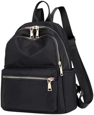 ASDIPStylish Mini Backpack for Women & Girls Trendy Black Bag for College, Travel, and Daily Use, BLACK, M, Classic