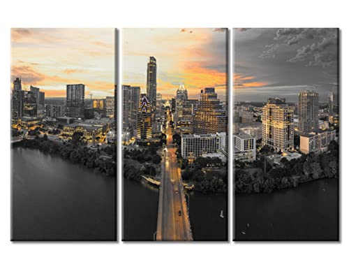 Impression sur toile Austin Texas TUMOVO tableau triptyque 152x101cm