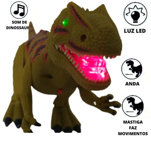 Brinquedo Dinossauro Grande Que Anda Com Som Luz E Movimento