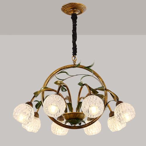 Lustre américain multi-têtes E14 rétro en fer et cuivre MOCHAMIK
