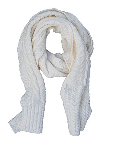 Foster-Natur, Écharpe en laine mérinos 100 % laine - Blanc - Taille unique Cover