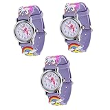 valiclud 3 pezzi orologio animato per bambini orologio unicorno orologio animato per bambini orologio leggero per bambini orologio in silicone per bambini orologio