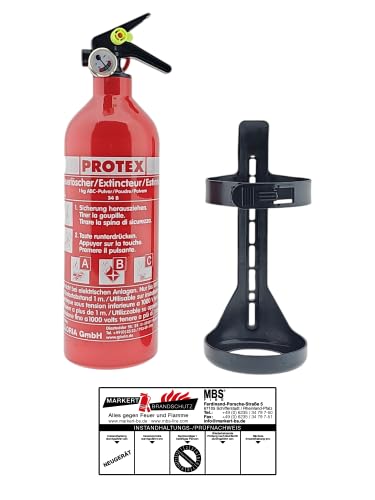 Protex 1 kg de poudre A, 34B, C avec support et plaque