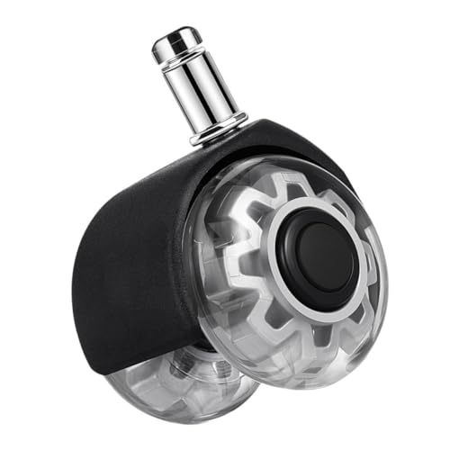 Homoyoyo Ruote Girevoli Per Sedia Ufficio Caster Trasparente Installazione Facile Silenziose e Resistenti Per Parquet e Tappeti