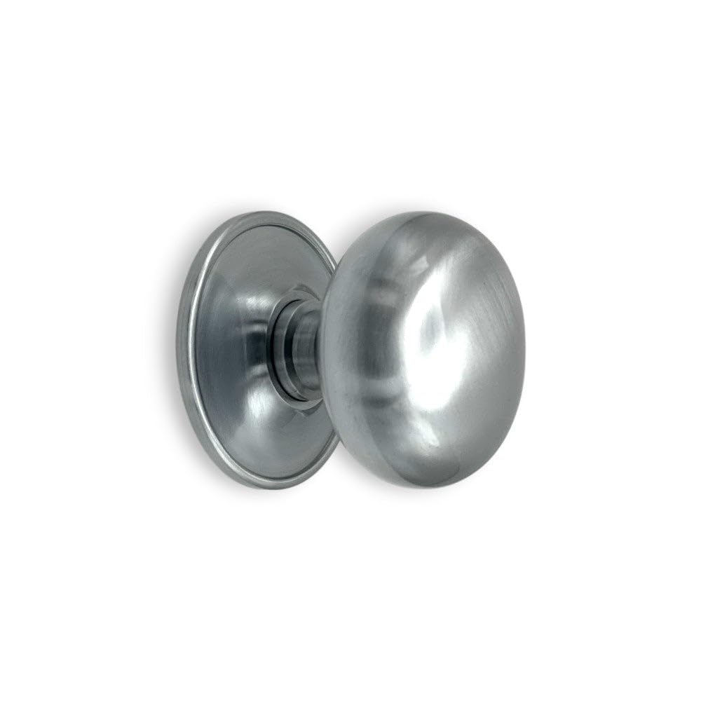 Ab Hardware Satin Chrome Plain Cottage Centre Door Knob 70Mm Solid Brass Decorative Pull