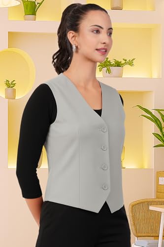 Image of SaintX Women's Waist Coat | Sleeveless | Stylish Executive Wear | Formal Blazer Waistcoat | Office wear
