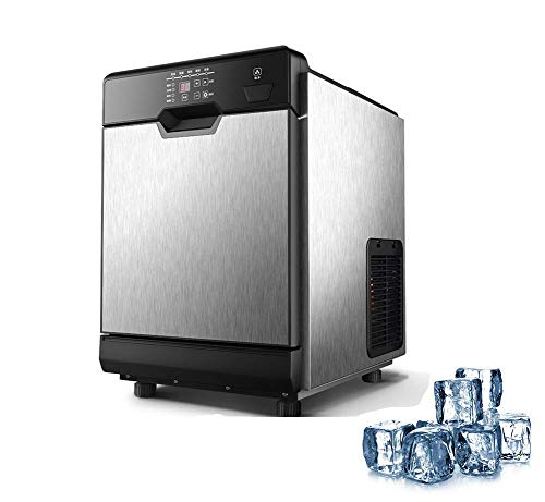 Máquina fabricadora de hielo en cubos, 61 lb, para colocar sobre mostrador, uso doméstico, hielo listo en 5 minutos, con cuchara y canasta extraíble miniatura 1