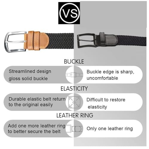 Women's Adjustable Braided Belt Casual Braided Belt Jeans Fabric Belt Suitable for Casual Dresses Etc(110cm,Gray)4