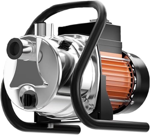 SHANGDA Water Transfer Pump 110V Shallow Well Pump 1.6HP Electric Portable Garden Pressure Booster Pumps for Sprinkler Irrigation Lawn with Adapters Orange