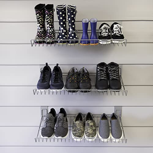 Crownwall Slatwall Steel 30-Inch(L) By 13.5-Inch(W) Wire Shoe Rack Compatible Slat Wall, 2-Pack #TOP2