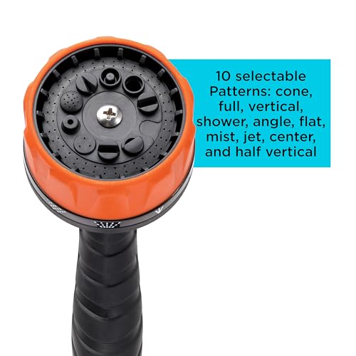 Black + Decker® Heavy-Duty 10-Pattern Poly Thumb Control Nozzle – Ergonomic, Versatile, Precision Garden Hose Attachment BD8439 - image 3