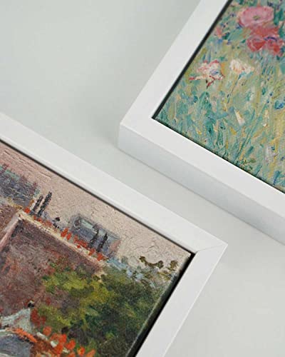 Arpeotcy Framed Canvas Print Wall Art, Vintage Flower Wall Art Home Decor, Floral Oil Painting For Living Room, Office, Farmhouse Decor, 8"X10" White (In The Garden) #TOP4