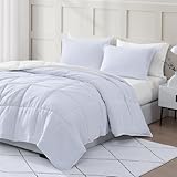 Casa Platino Queen Size Comforter Set – Soft Hydro-Brushed Pre-Washed Microfiber Comforter Set Queen - Bed Comforter Queen Set- Includes Queen Comforter & 2 Queen Pillow Shams – Ticking Stripe Blue