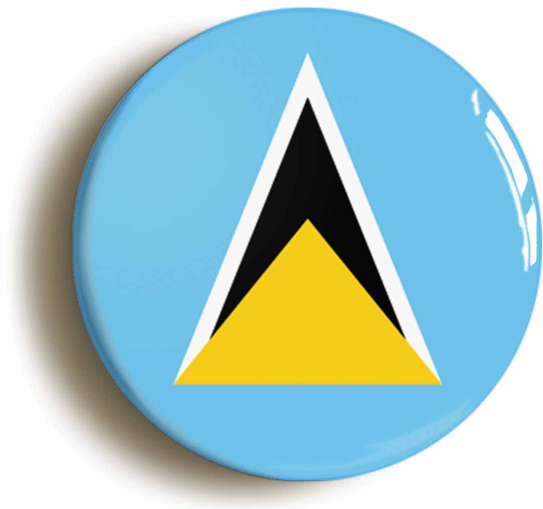 St Lucia National Flag Fridge Magnet (Circular 2inch / 50mm Diameter)