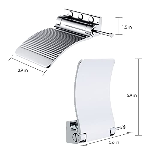 Sanliv Shower Foot Rest - Heavy Duty Shower Footrest for Shaving Legs, Wall-Mounted Foldable Foot Holder Step Stool in Chrome Plated Solid Brass