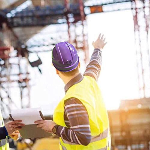 Image of LADWA Purple Heavy Duty Director Safety Helmet, ISI Marked Industrial Protective Hard Hat for Construction, Outdoor Work and Factory Safety Applications (Pack of 5)