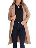 ANRABESS Womens Cardigan Sweater 2025 Fall Outfits Knitted Lapel Long Coats Coatigans Khaki Large