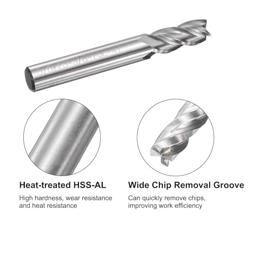 Image of uxcell 4pcs HSS-AL 3 /8 inch Cutting Dia 3 /8 inch Shank 4 Flutes End Mill Milling Cutter Router Bits Upcut Spiral Milling Cutter Tool for Wood PVC MDF Engraving