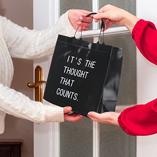 12 Pcs Funny Gift Bags Set With Handles Black Glossy Reusable Gift Bags Tote Bags Non Woven Grocery Shopping Cloth Bag For Birthday Wedding Party Anniversary Christmas, 9.8 X 9 X 3.9 Inch (Funny) #TOP4