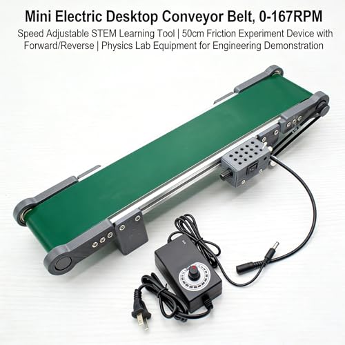 Mini cinta transportadora eléctrica reversible de 50cm para medir experimento fricción 3