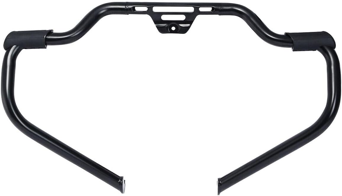 Mustache Highway Engine Guard Crash Bar Fits Street Bob Iron,Rubber Front Matte Black,Easy to install